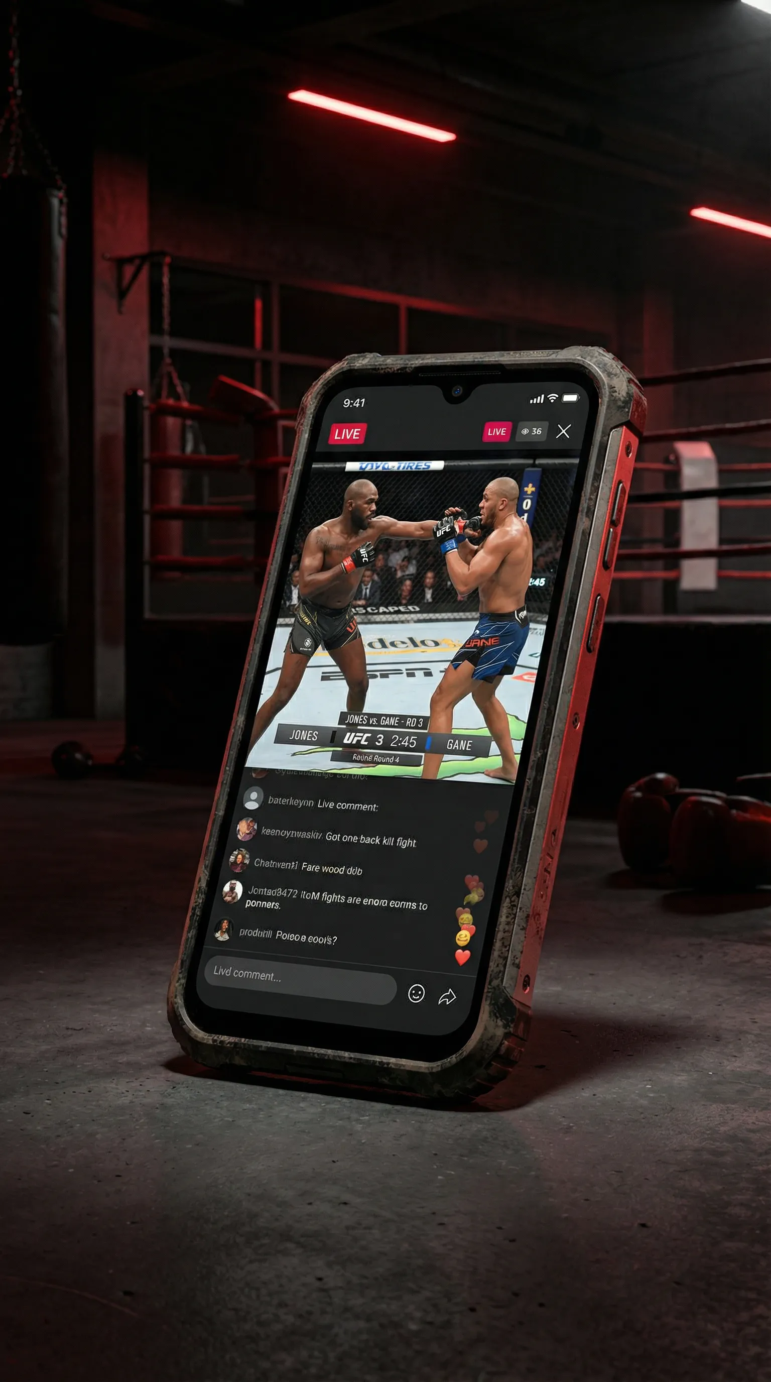 烤肉爸爸 移动端APP格斗直播界面